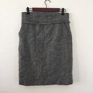 Black and White Wool Skirt